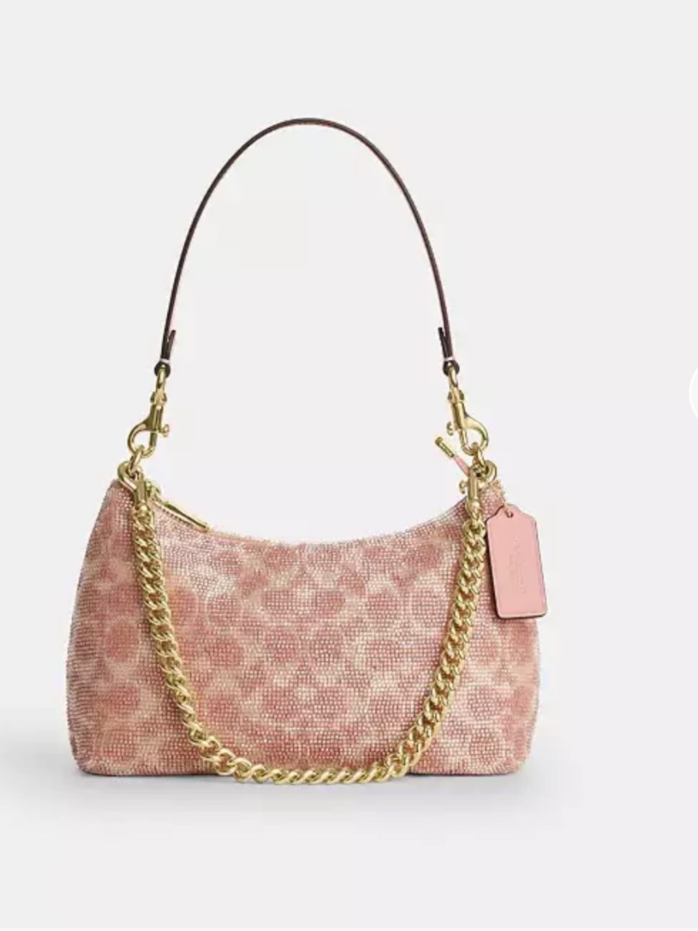 Coach Teri Shoulder Bag in Pink Beaded Satin